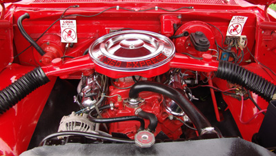 Dodge Lil Red Express Truck 360 Engine, photo from the 2004 Mopar Nationals.